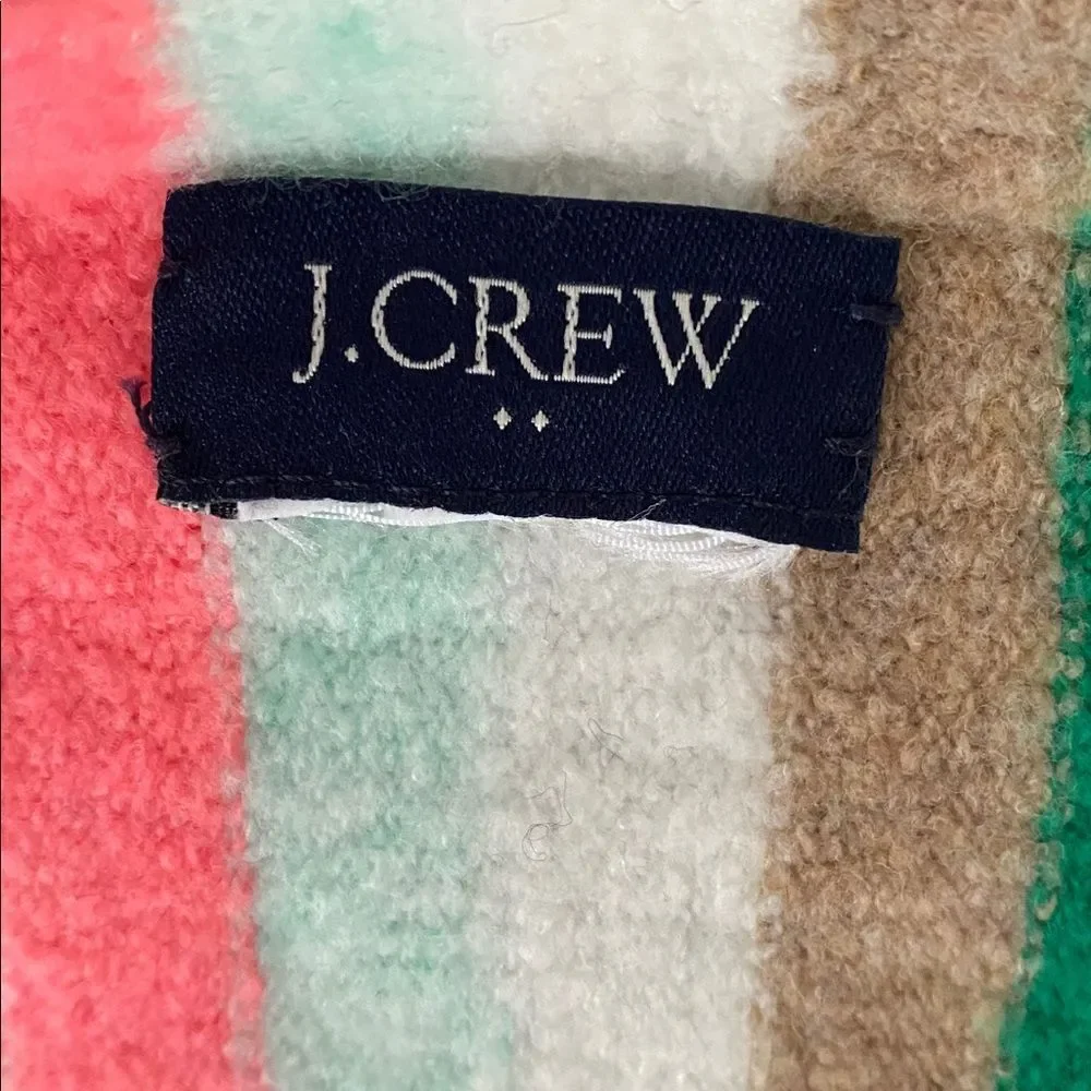 J. Crew Factory Extra Soft Yarn Striped Scarf Long Multicolor Colorful Preppy